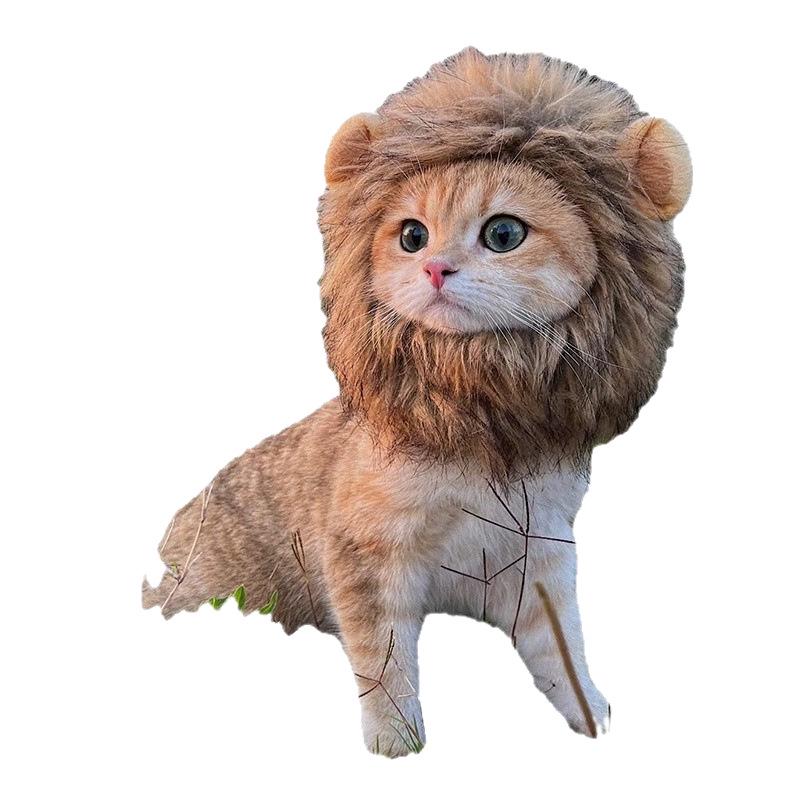 Funny Lion Wig for Cats & Dogs - Cute Halloween Costume Hat