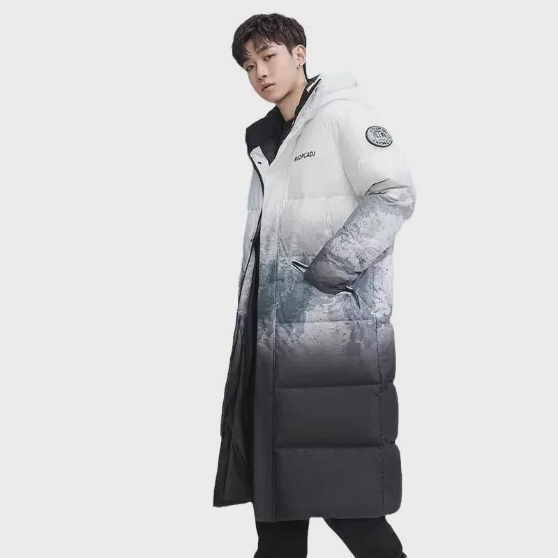Men's Mid-Length Down Jacket - Winter 2024, High-End, Thickened, Water-Resistant, Windproof, Extreme Cold Protection, Trendy Warmth.