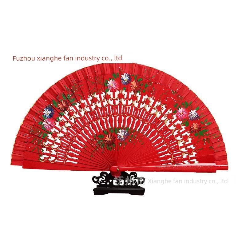 Hand-Painted Fans, Classical Folding Fans, European-Style Spanish Wooden Fans, Fans to Match with Cheongsam, Chinese-Style Vintage Folding Fans