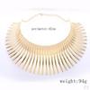 Choker Necklace Womens Statement Bib Silver, 42cm