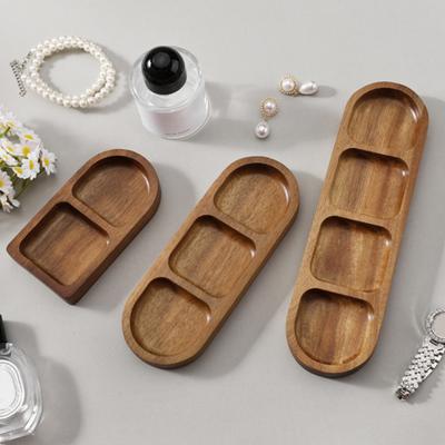 Wooden Display Tray Small Riser Pedestal Stand Rustic Elevated Tray Wooden Riser for Jewelry Perfumes Candles Plants Farmhouse Tabletop Decor