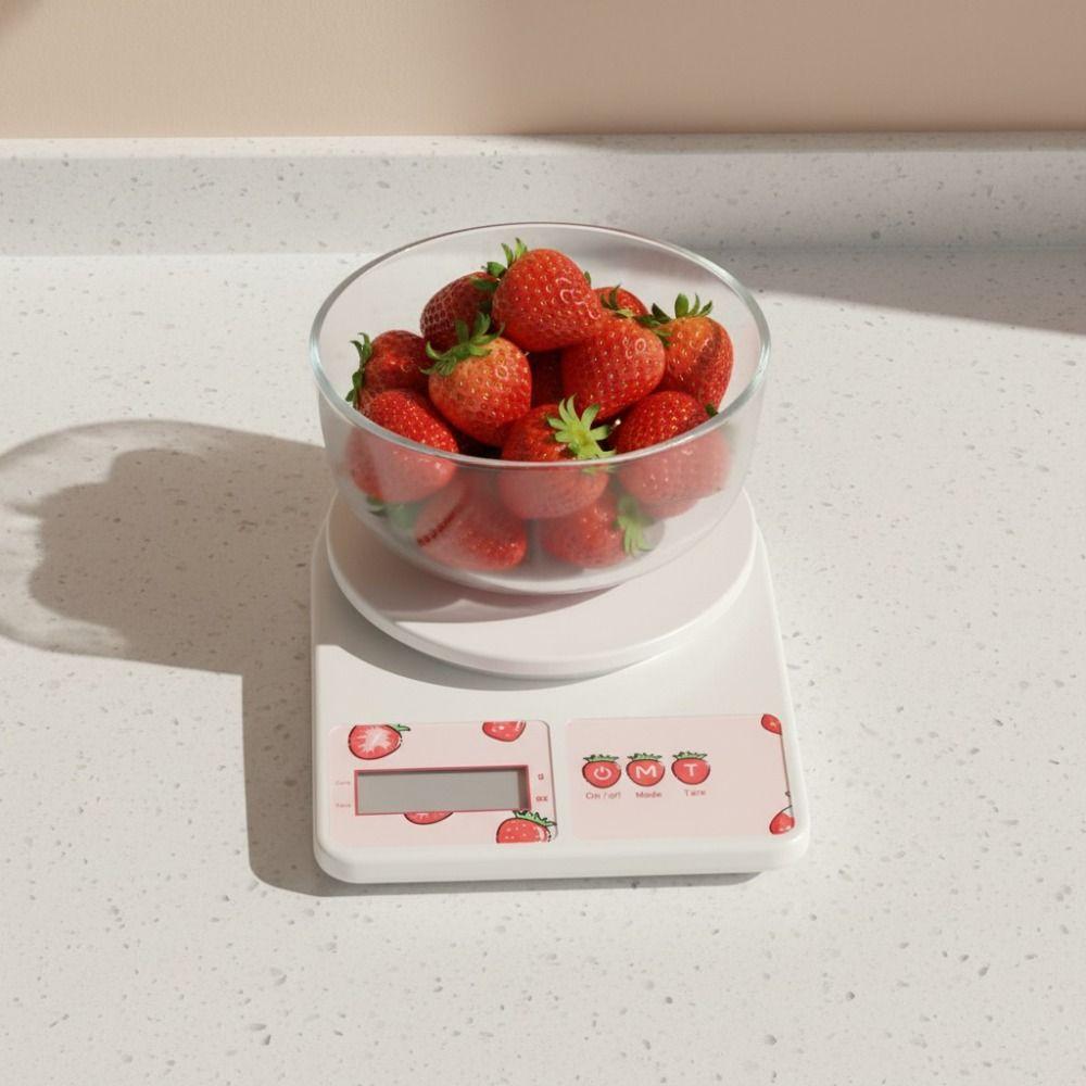 Convertible Units Strawberry Electronic Kitchen Scale Battery-powered Cooking Scale  Home