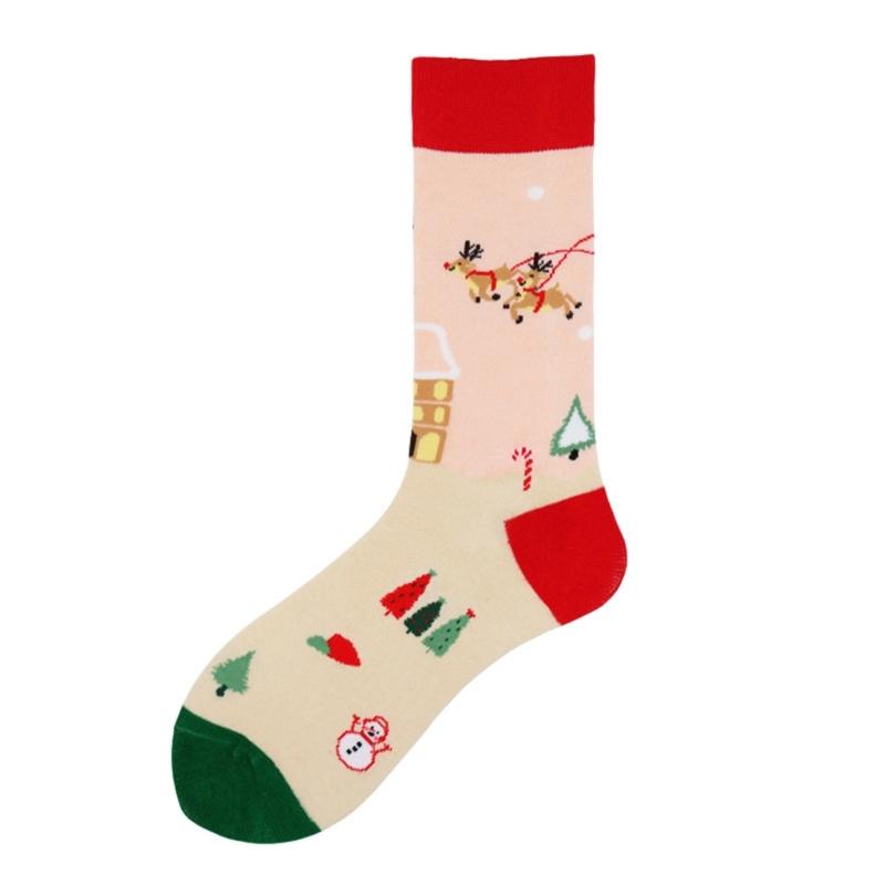 Christmas Crew Socks Funny Novelty Ankle Socks Cartoon Christmas Socks Casual Booties Socks Calf Socks for Women Men