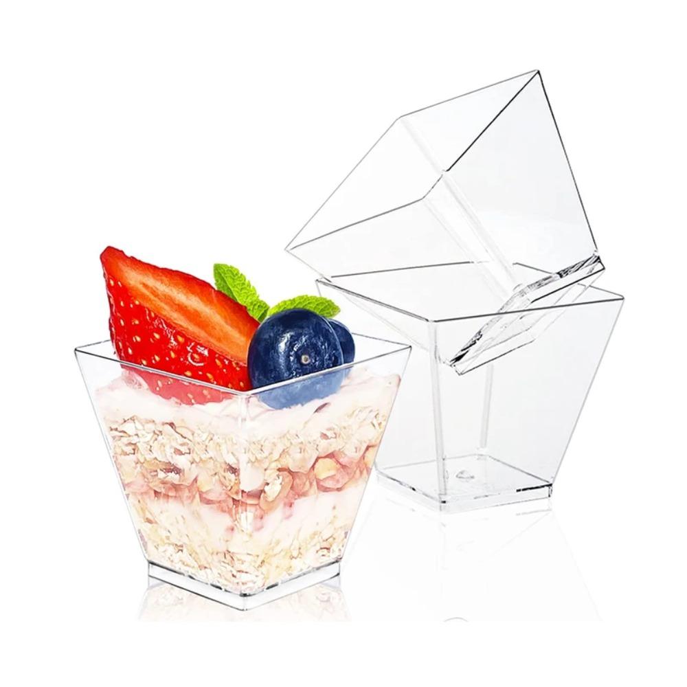 20pcs 60ml Disposable Plastic Mousse Cups Ladder Appetizer Cup Party Supplied Dessert Cups  Yogurt