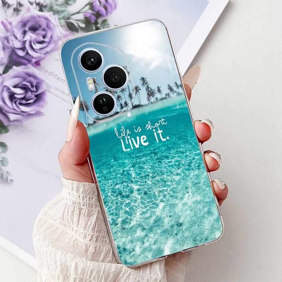 Clear For Honor 400 Pro Case DNP-NX9 Cute Cartoon Cat Fashion Flower Funny Painted Soft Bumper For Honor 400Pro Back Cover Funda