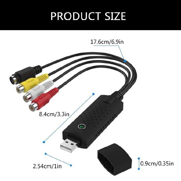 1-Way USB 2.0 Easy Capture Video Converter Card TV VHS PC Conversion Adapter Card 1-Channel Converter