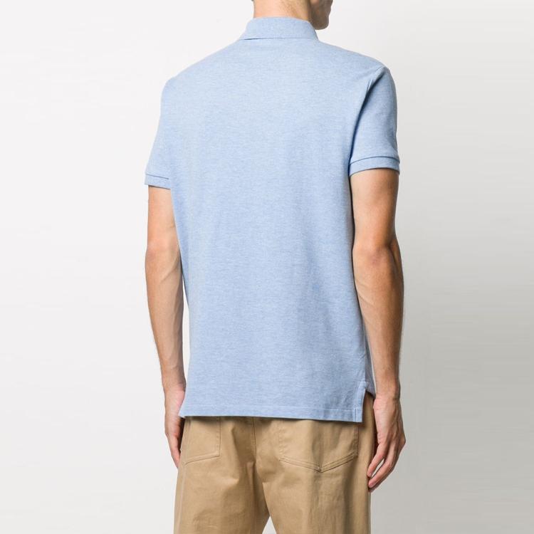 Polo Ralph Lauren SS22 Logo Embroidered Short Sleeve Polo Shirt Men tops Light-Blue 710548797-013