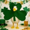 St. Patrick's Day Goose Outfit Green Shamrock Costume Fits 23 Inch Goose Statue for Festive Yard Lawn Decor