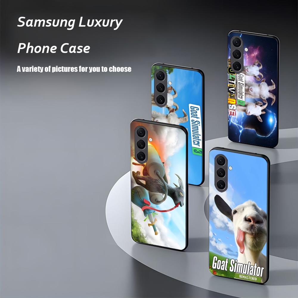 Coole Ziegen-Simulator-Spiel-Handyhülle für Samsung Galaxy S26 S25 S24 S23 S22 S21 Plus Ultra Note20 Weiches Schwarz