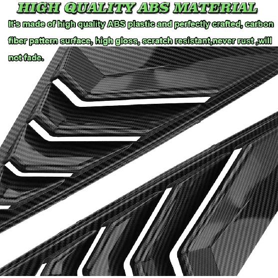 BOYOUS 2pcs ABS Racing Style Rear Side Window Louvers Air Vent Scoop Shades Cover Blinds Exterior Decoration Accessories Compatible with Hyundai