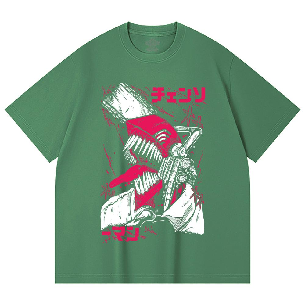 230 Gsm 100% Cotton Chainsaw Man V16 Denji Print Unisex Heavy Cotton T Shirt