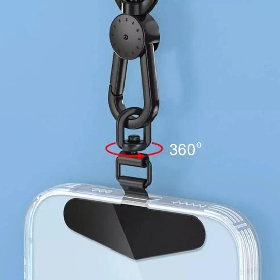 Handy-Lanyard-Clip-Patch 360 Grad drehbarer Handy-Clip Edelstahl Ultradünnes 0,4 mm Bogenbrücken-Design