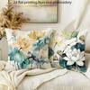 4Pcs Double-Sided Printed Pillow Covers, Ink Wash Lotus & Botanical Print Cushion Cases, Cozy Zen Home Decor Bedroom Living Room
