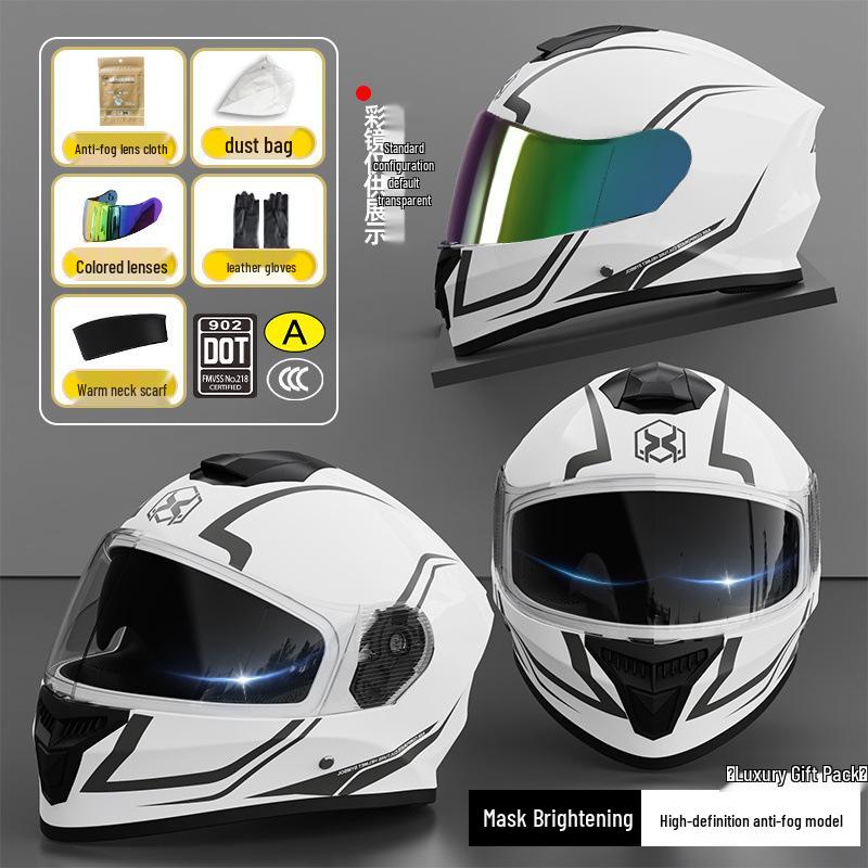 National Standard Certified Full Face Motorcycle Helmet - Four Seasons Universal, Warm, Anti-Fog