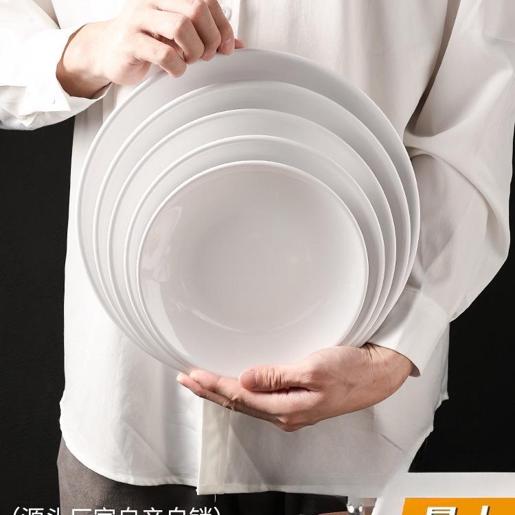 Runde Essteller im Melamin-Porzellan-Stil mit Seidenblumen-Design für Restaurants und Hotels