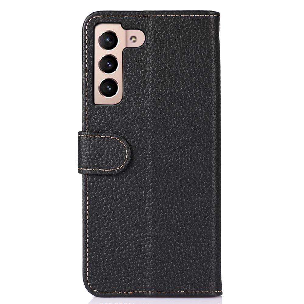 KHAZNEH For Samsung Galaxy S25 FE Case Genuine Cow Leather Flip Phone Cover