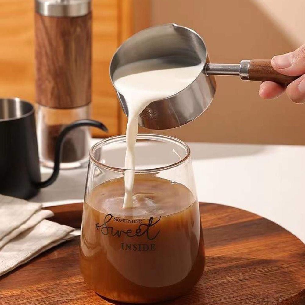 with Scale Oil Pot Wooden Handle Measuring Spoon Household Milk Pan  Butter Melting