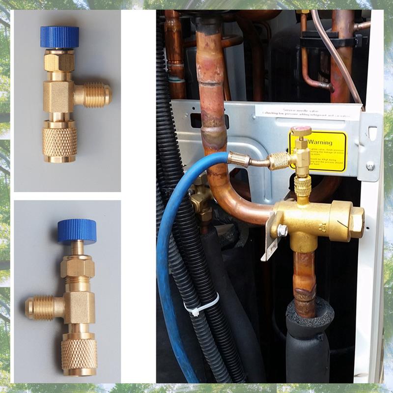 Premium-R22 R410 AC Valve 1/4 Inch Filler Joint A/C Refrigerant Valve Air Conditioning Repair And Fluoride Safety Adapter Durabl as shown A
