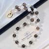 10Mm Design Natural Obsidian Artificial Crystal Pearl Necklace Clavicle Chain