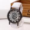 Luxury Stainless Steel Quartz Military Sport Leather Band Dial Hollow Wrist Watch JRY