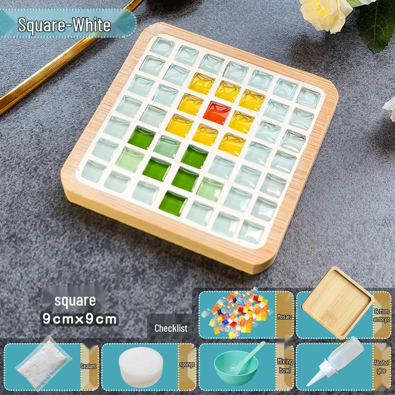 Bamboo Mosaic Coaster DIY Kit for Students and Kids