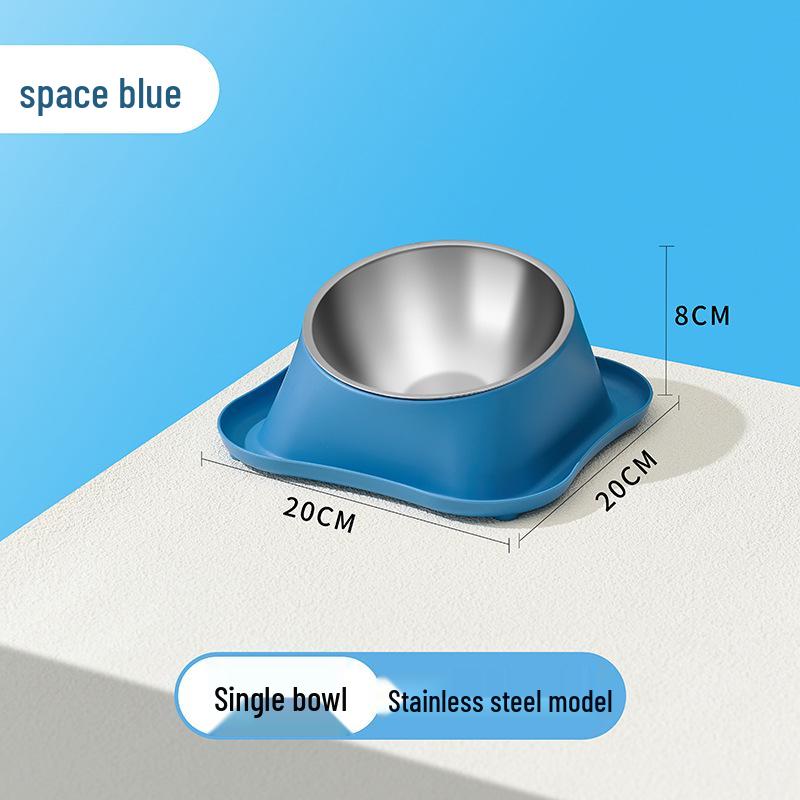 Stainless Steel Anti-Tip Cat & Dog Bowl Set - Large Capacity, Leak-Proof, Double Bowl Design