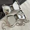Mini Galvanisiert Silber Metall Glänzend Schleife Clutch Tasche Damen Personalisierte Mode Kette Kosmetik Crossbody Tasche Münzbeutel