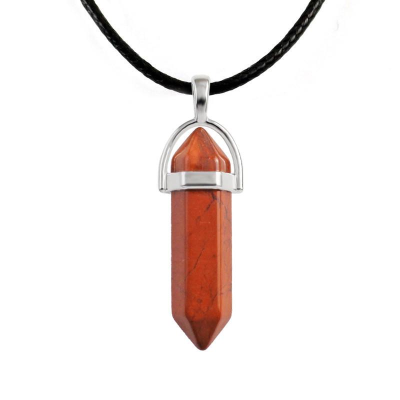Hermoso Collar de Piedra de Cristal Natural con Colgante Hexagonal Único para Curación