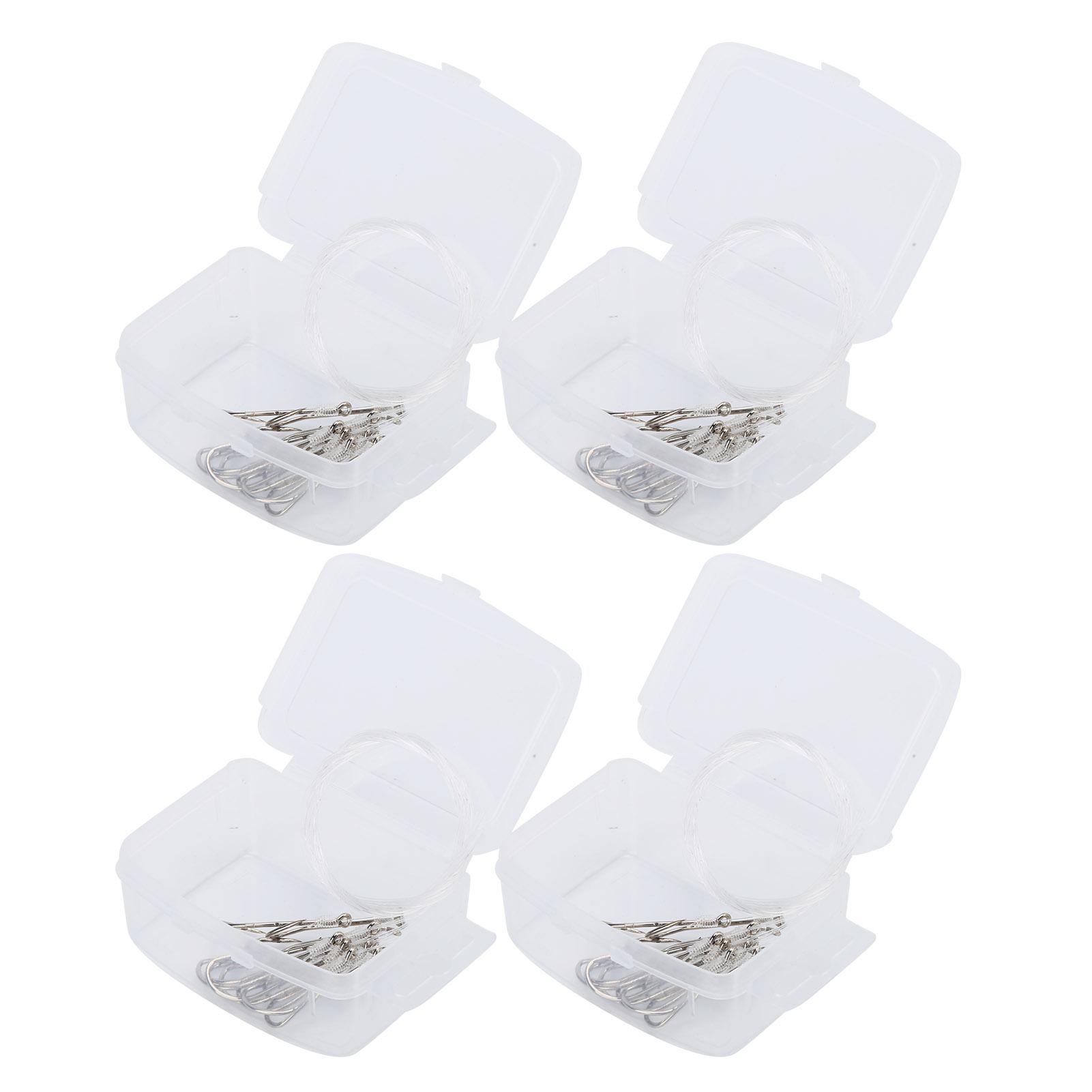 

4 Box Silver High Carbon Steel Fishhook Wire er Leashes for Seafishing Line Hooks 3/0#