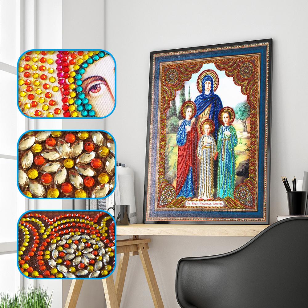 5D Diamond Drawing Multi Figure Special Shaped Diamond Religious Type Cross Stitch DIY Embroidery Home Decoration Gift
