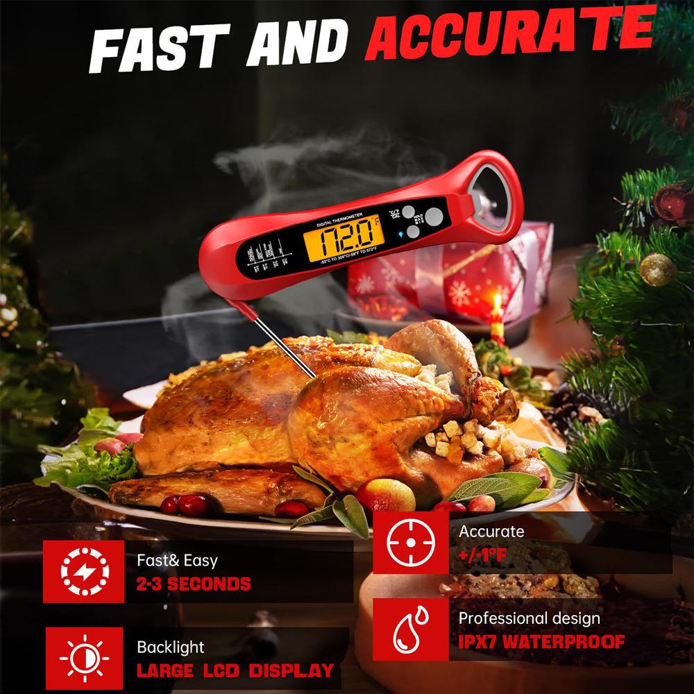 Vattentät Vikbar Elektronisk Mattermometer - Högtemperaturbeständig för Kök och Grillning
