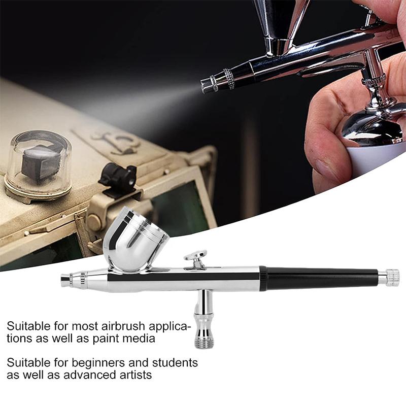 

Профессиональный аэрограф двойного действия Bd-130 с установленными соплами и иглами 0,3 мм чёрный