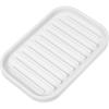 VOCOSTE Soap Dish, Soap Cleaning Storage, Keep Soap Dry for Home Bathroom Kitchen, Silicone, White, 13.5x9cm
