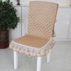 Chair Cushion with Lace Ruffle Quilted Non Slip Square Seat Pad Chair Protector with Elastic Strap for Dining Chairs Seat Office Chairs Back