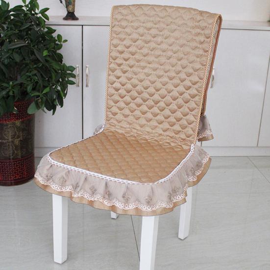 Chair Cushion with Lace Ruffle Quilted Non Slip Square Seat Pad Chair Protector with Elastic Strap for Dining Chairs Seat Office Chairs Back