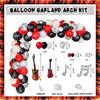 95 PCs Rock and Roll Party Decorations, Hombae Rock Music Themed Birthday Party Supplies Born to Rock Backdrop Balloon Garland Glitter Banner Cake