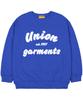 UNION GARMENTS [Fleece-Lined] Cartoon Logo Oversized Sweatshirt Blue