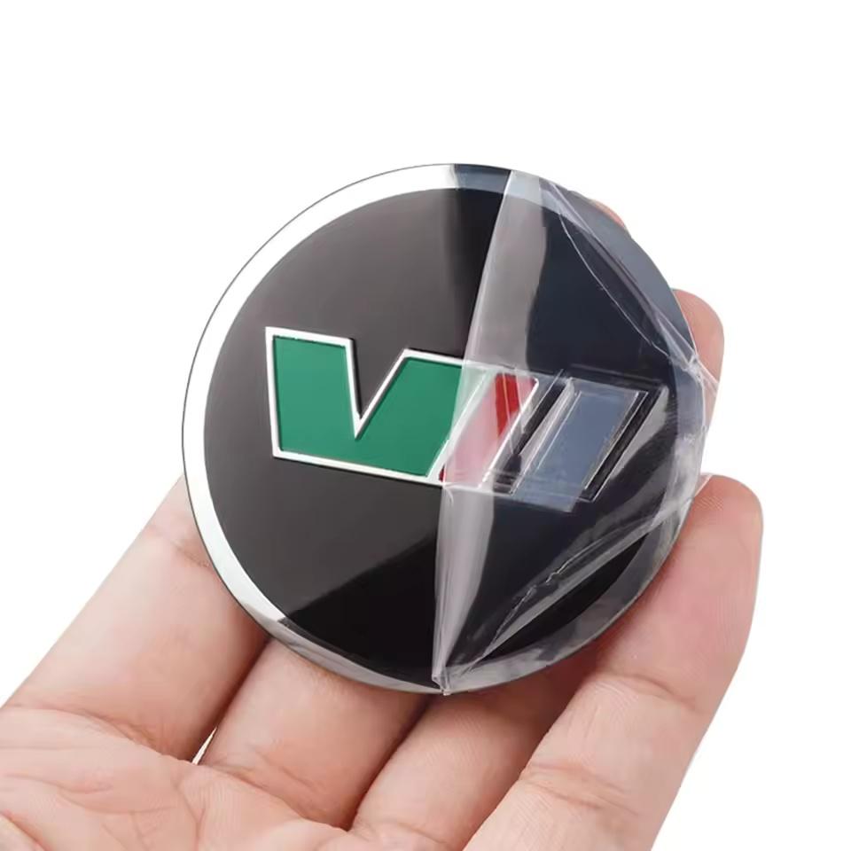 4pcs 56mm 60mm Car Wheel Center Caps VRS Sticker V Badge For A5 A7 VRS MK1 MK2 MK3 Car Stickers Accessories