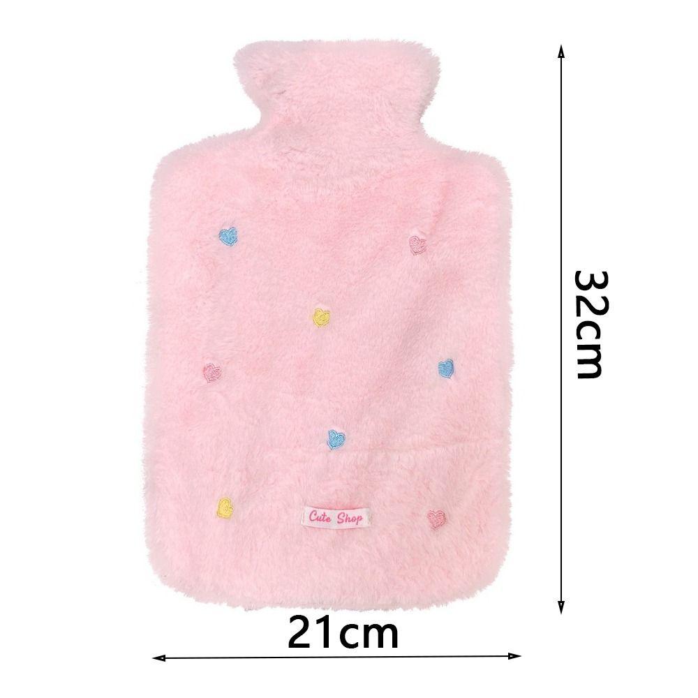 2000ML Hot Water Bottle Plush Belly Warmer Portable Hand Warmer Winter