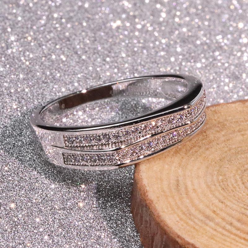 925 Silver Color Sterling VS1 Diamond Ring for Women 2 Carats Topaz Bizuteria Anillos Gemstone Stamp Silver 925 Jewelry Ring