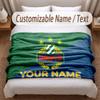 Rapid Wien FC Printed Flannel Blanket Custom Name Text Soft Warm Throw For Bedroom Holiday Gift