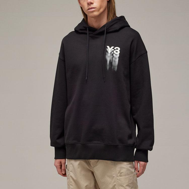 Y-3 Gfx Hoodie Loose Pullover Sweatshirt Unisex Hoodies Black IZ3169