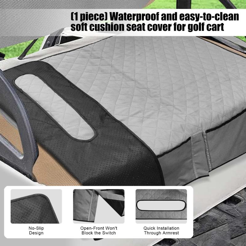 Thickened Golf Cart Seat Pad Cushion Protector Antislip Base Enhanced Frictions For EZGO Club Car Mountainous Courses