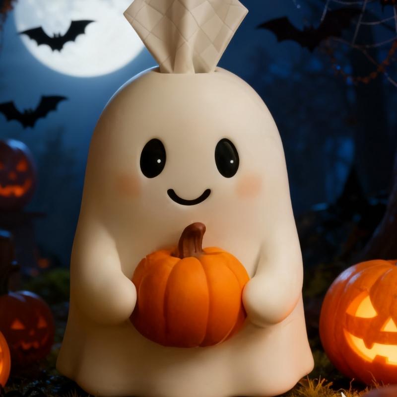 Scary Pumpkin Specters Design Tissue Paper Dispenser Durable Resin Bathroom Kitchen Countertop Organizers
