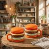 Bright Fun Colors Hamburger Mug Cartoon Breakfast Cup Creative Coffee Cup  Birthday Gift