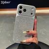 Luxury Silver Plating Bling Glitter Phone Case For iPhone 17 16 15 14 Pro Max Lens Camera Protection Back Caps Shockproof Cover