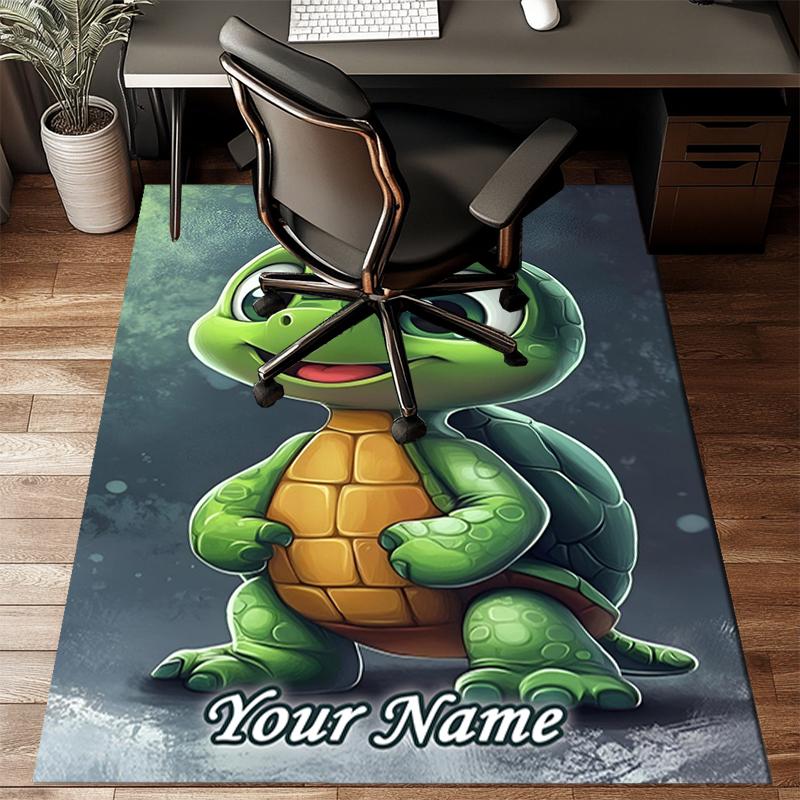 1PC Custom Name Turtle Adventure Wild Theme Floor Mat Ideal for Living Room, Game Rooms, Office, Bedroom, Office Floor Mat , Floor Mats for Home