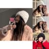 Stylish And Soft White Winter Hat For Women Plush Insulated Knit Beanie For Cold Weather