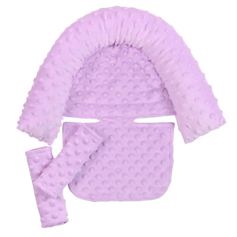 Baby Car Safety Head Support Pillow with Matching Seat Belt Strap Covers Baby Carseat