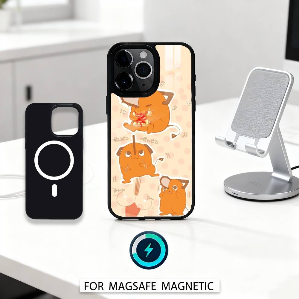

C-Chainsaw Man Pochita Phone Case For iPhone17,16,15,14,13,12,Pro,Max,Magnetic For Magsafe Wireless Charging iPhone11